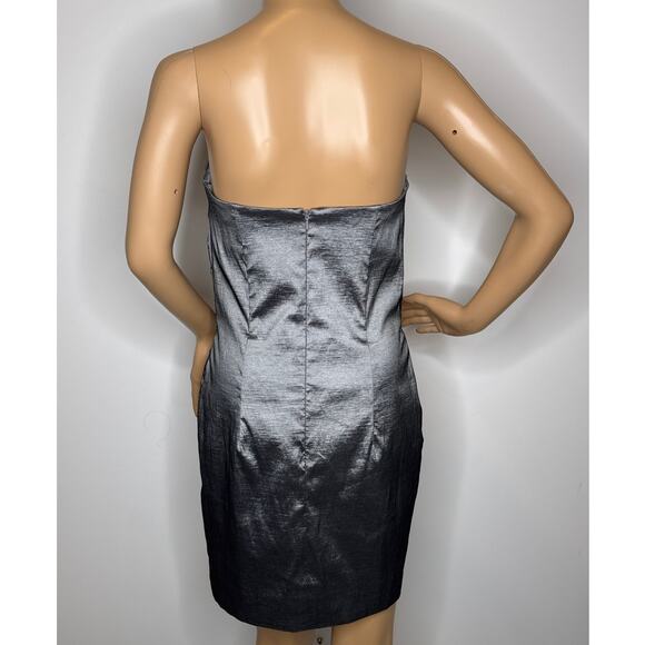2000s Jessica McClintock Charcoal Strapless Cocktail Dress medium - Picture 5 of 12